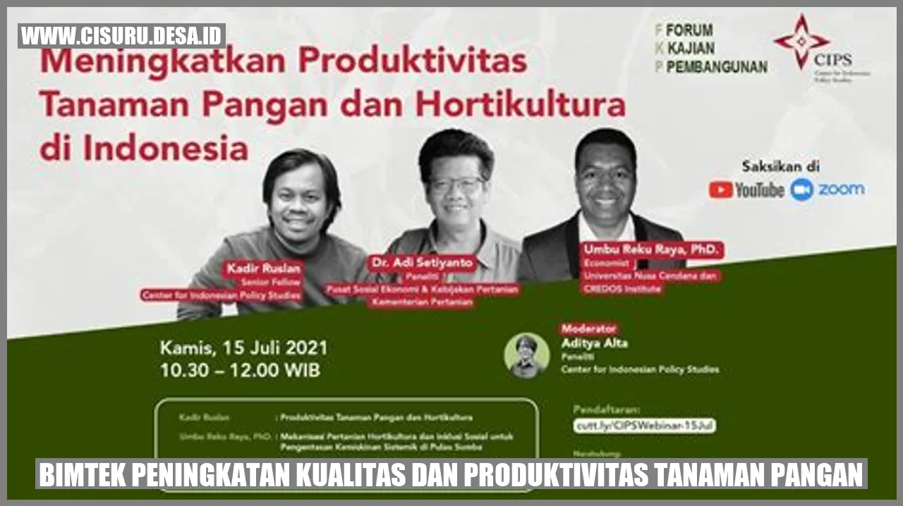 Bimtek Peningkatan Kualitas dan Produktivitas Tanaman Pangan