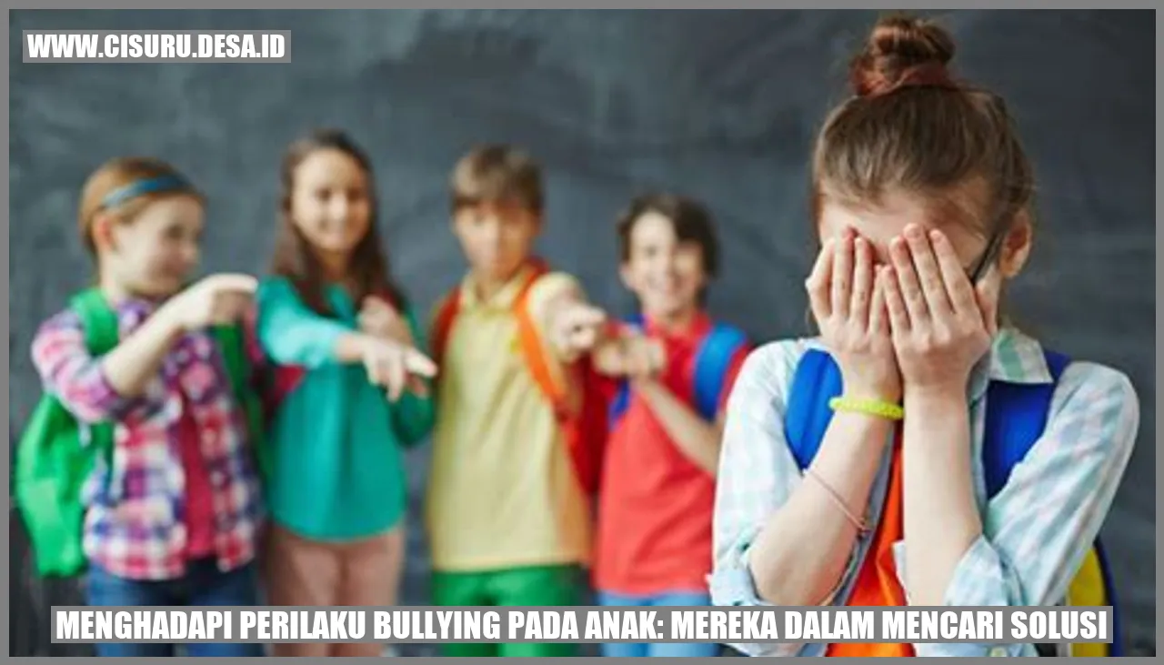 Anak dihadapkan pada perilaku bullying