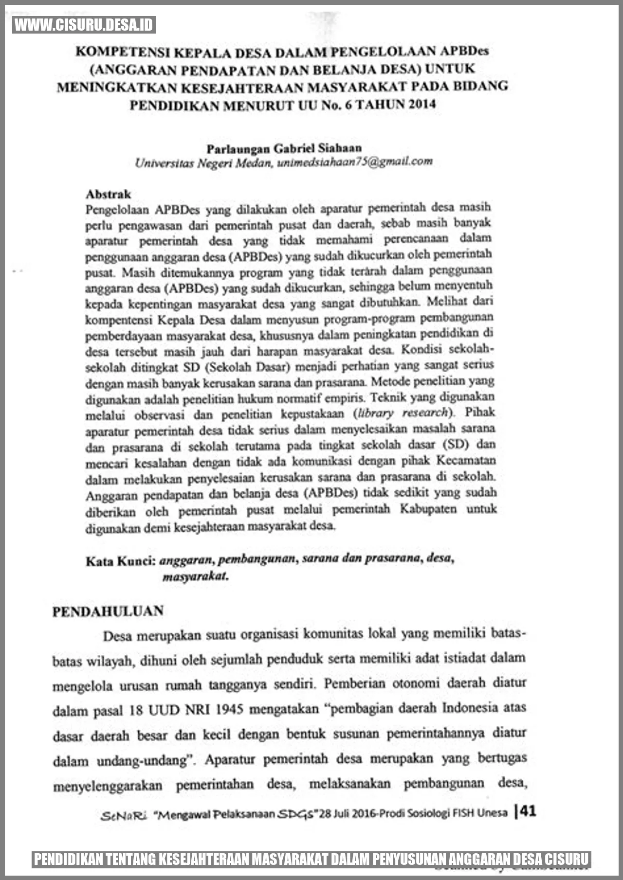 Pendidikan tentang Kesejahteraan Masyarakat dalam Penyusunan Anggaran Desa Cisuru